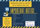 Nebraska events and gatherings limited to 10 people or less